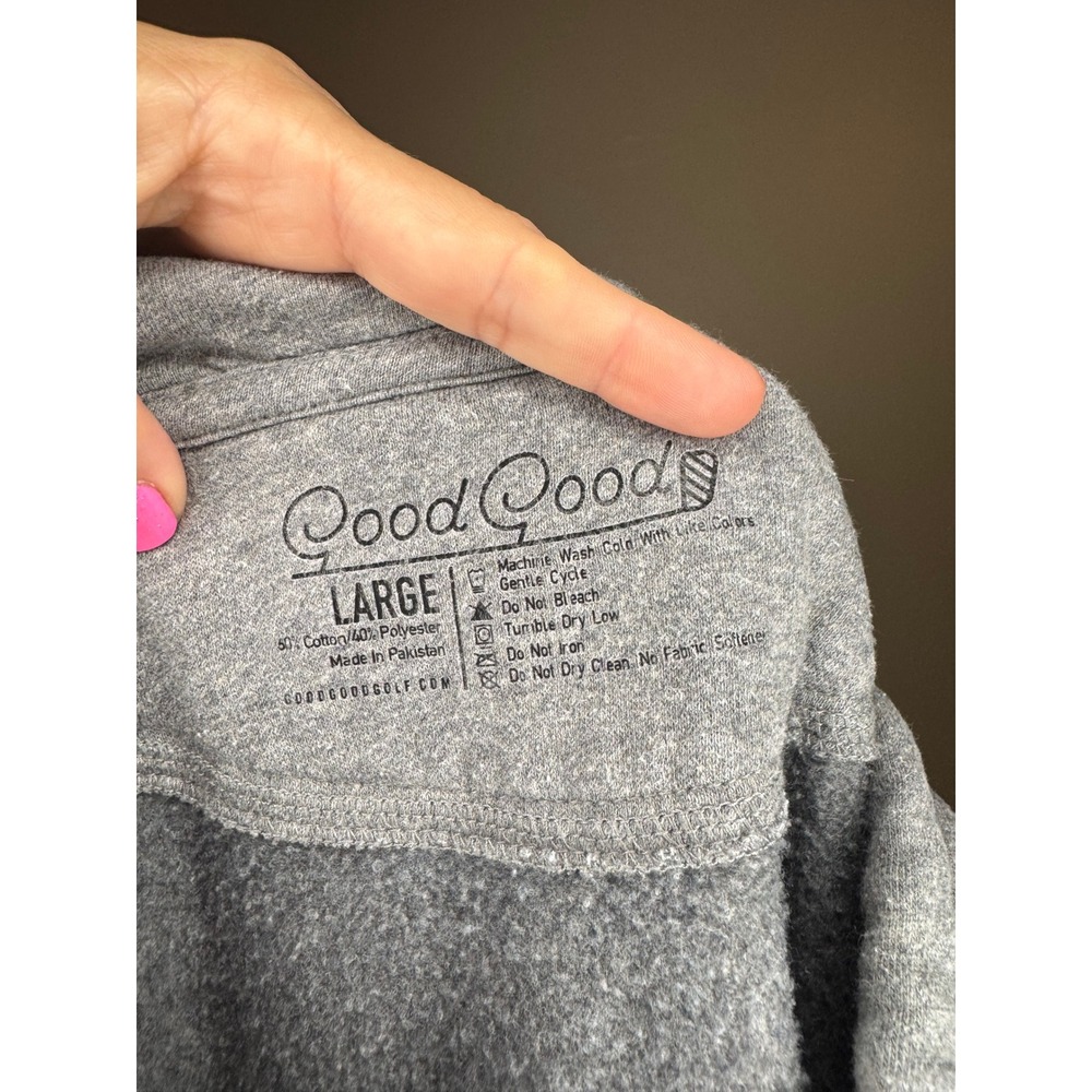 Good Good Golf Mens Fighting For Par Hoodie Heather Gray Sweatshirt Large - Picture 2 of 4